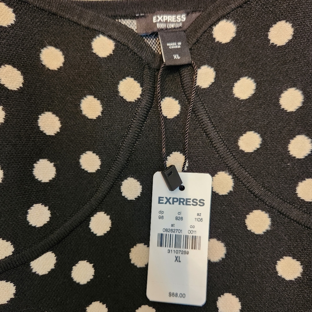 Polka Dot Sleeveless Peplum Sweater - Picture 7 of 8